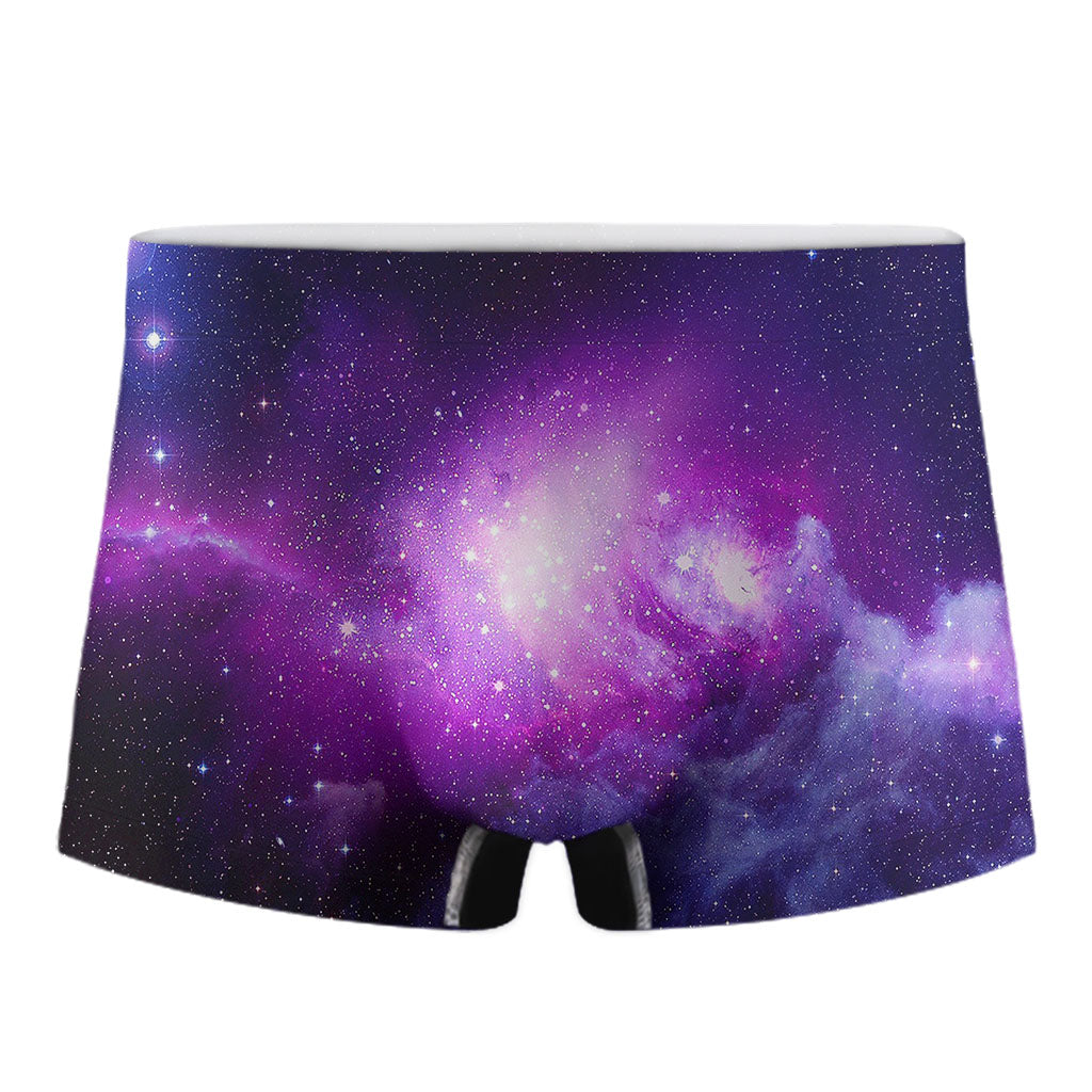 Purple Starfield Galaxy Space Print Men's Boxer Briefs
