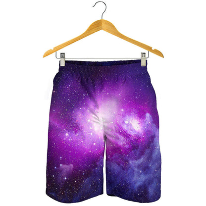 Purple Starfield Galaxy Space Print Men's Shorts