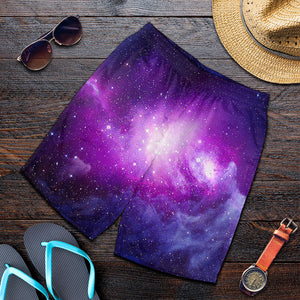 Purple Starfield Galaxy Space Print Men's Shorts