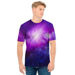 Purple Starfield Galaxy Space Print Men's T-Shirt