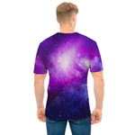 Purple Starfield Galaxy Space Print Men's T-Shirt