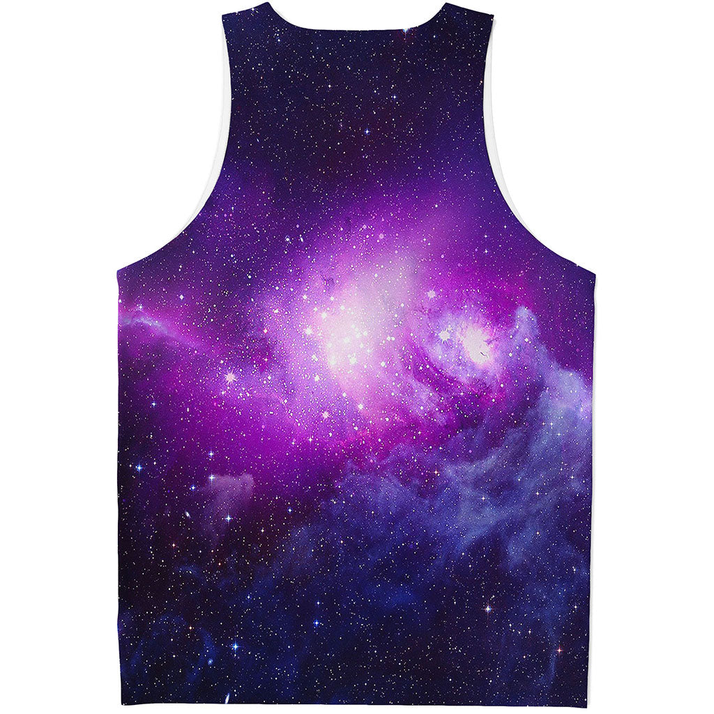 Purple Starfield Galaxy Space Print Men's Tank Top