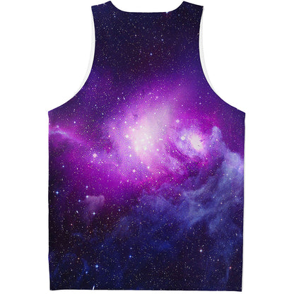 Purple Starfield Galaxy Space Print Men's Tank Top