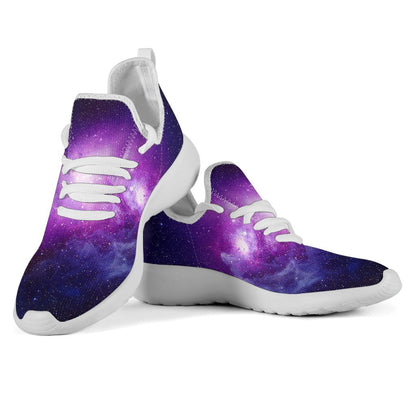 Purple Starfield Galaxy Space Print Mesh Knit Shoes GearFrost