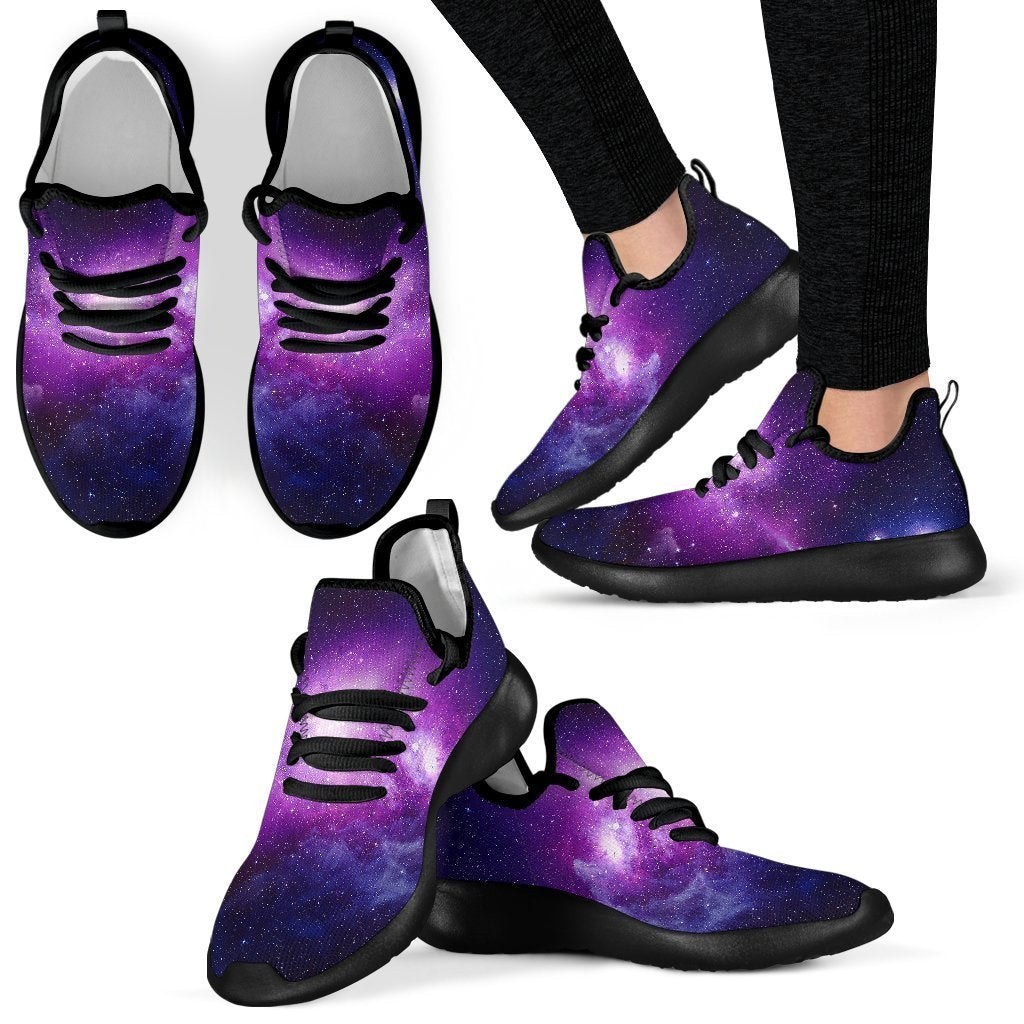 Purple Starfield Galaxy Space Print Mesh Knit Shoes GearFrost
