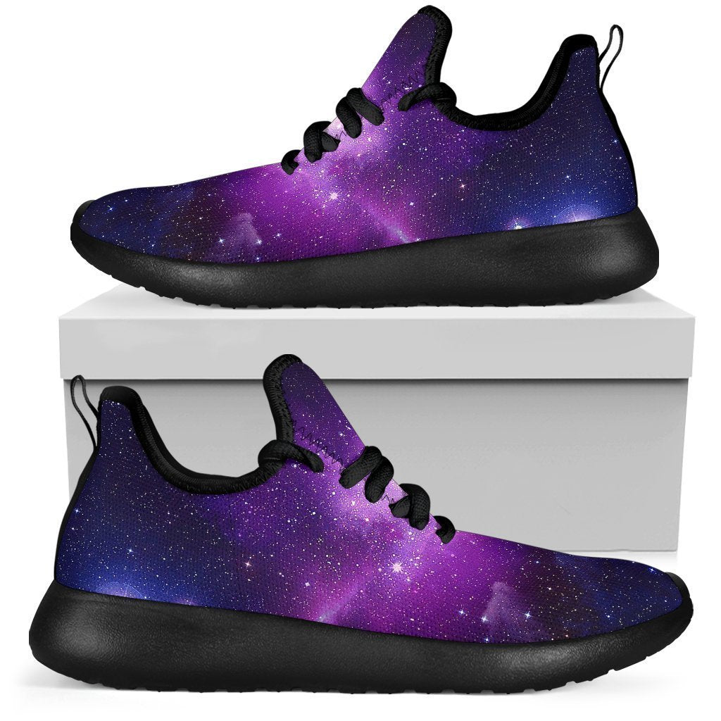 Purple Starfield Galaxy Space Print Mesh Knit Shoes GearFrost