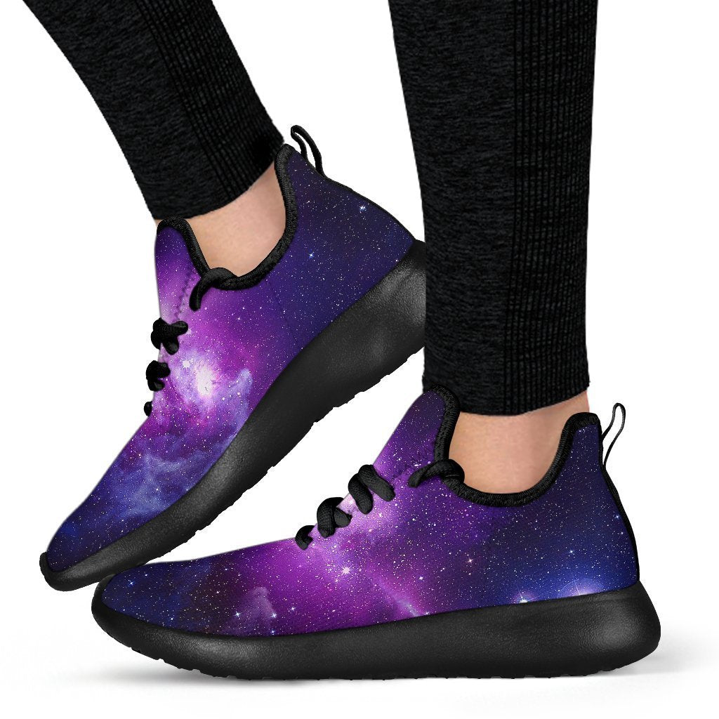 Purple Starfield Galaxy Space Print Mesh Knit Shoes GearFrost