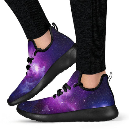 Purple Starfield Galaxy Space Print Mesh Knit Shoes GearFrost