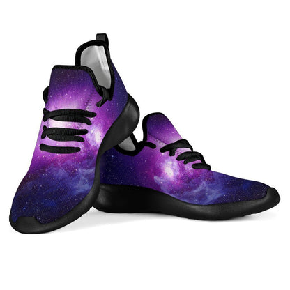 Purple Starfield Galaxy Space Print Mesh Knit Shoes GearFrost