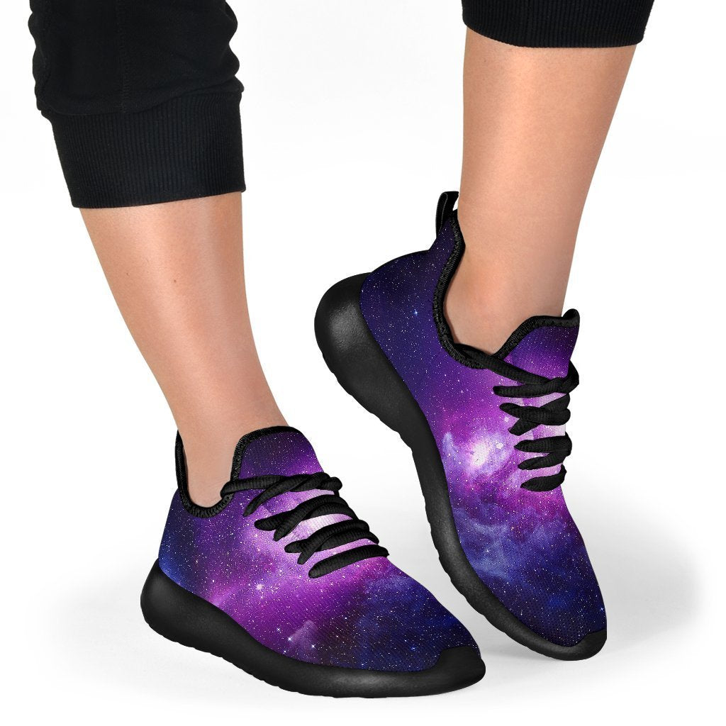 Purple Starfield Galaxy Space Print Mesh Knit Shoes GearFrost