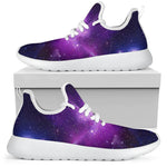 Purple Starfield Galaxy Space Print Mesh Knit Shoes GearFrost