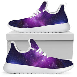 Purple Starfield Galaxy Space Print Mesh Knit Shoes GearFrost