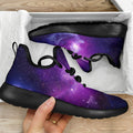 Purple Starfield Galaxy Space Print Mesh Knit Shoes