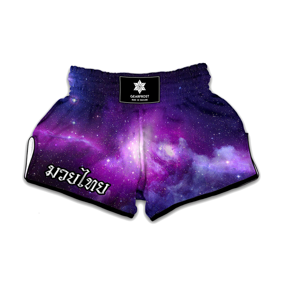 Purple Starfield Galaxy Space Print Muay Thai Boxing Shorts