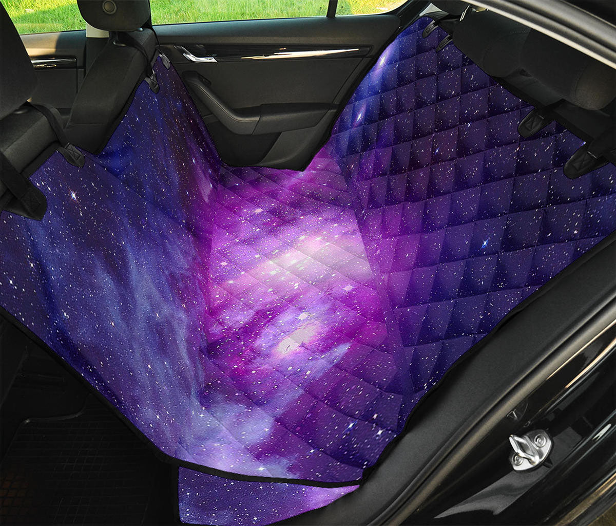Purple Starfield Galaxy Space Print Pet Car Back Seat Cover