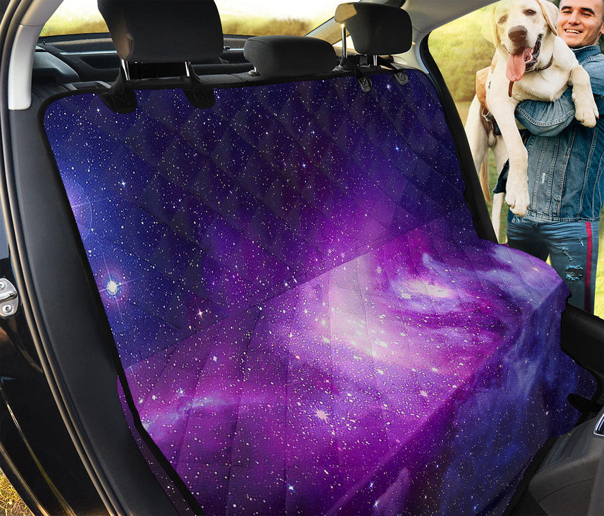 Purple Starfield Galaxy Space Print Pet Car Back Seat Cover