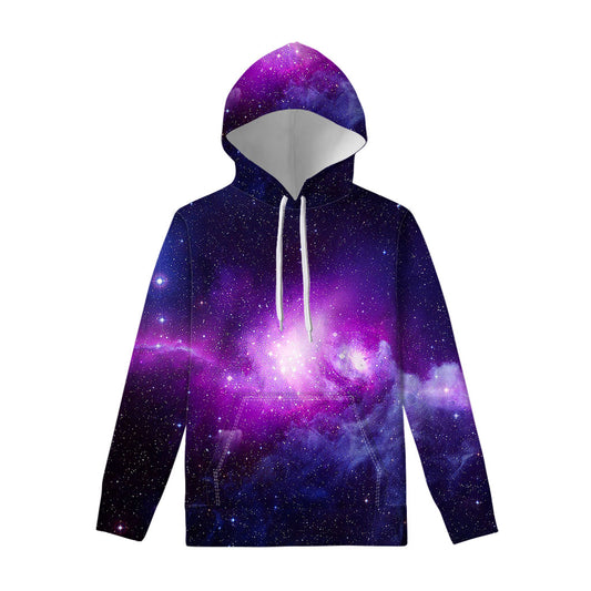 Purple Starfield Galaxy Space Print Pullover Hoodie