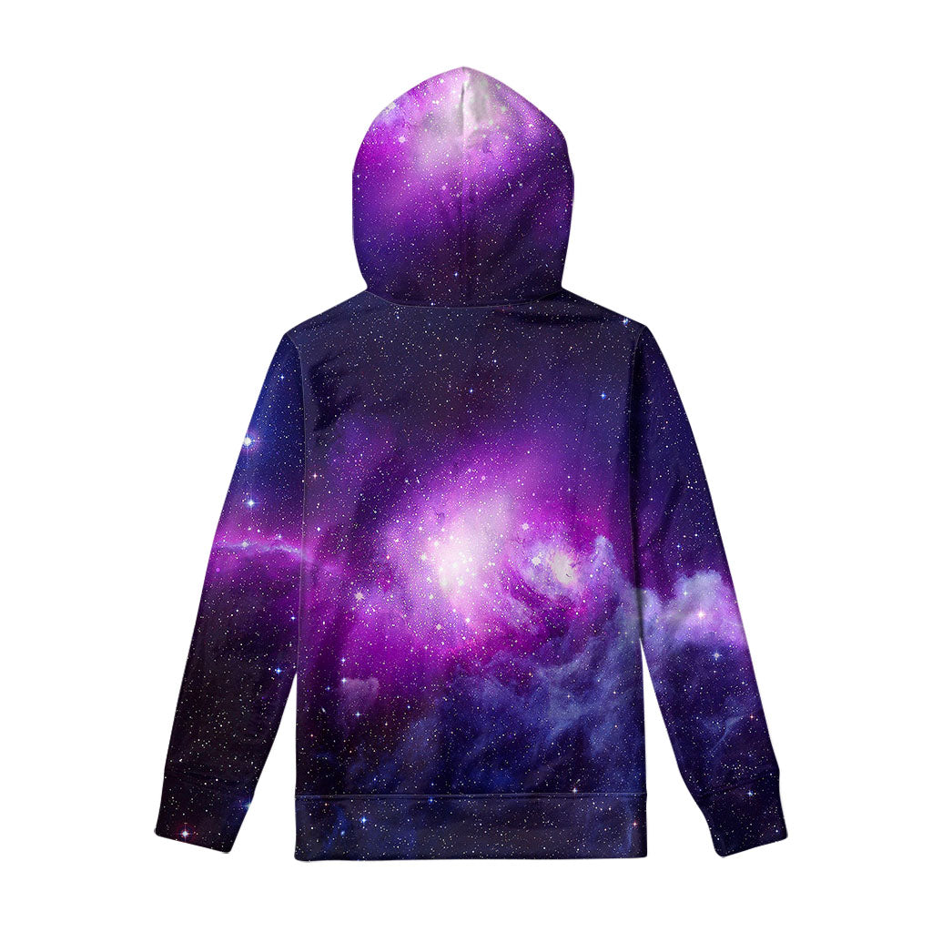 Purple Starfield Galaxy Space Print Pullover Hoodie