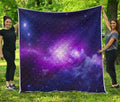 Purple Starfield Galaxy Space Print Quilt