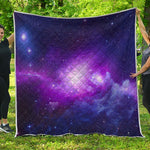 Purple Starfield Galaxy Space Print Quilt