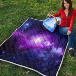 Purple Starfield Galaxy Space Print Quilt