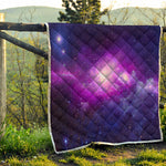 Purple Starfield Galaxy Space Print Quilt