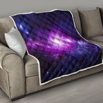Purple Starfield Galaxy Space Print Quilt