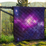 Purple Starfield Galaxy Space Print Quilt