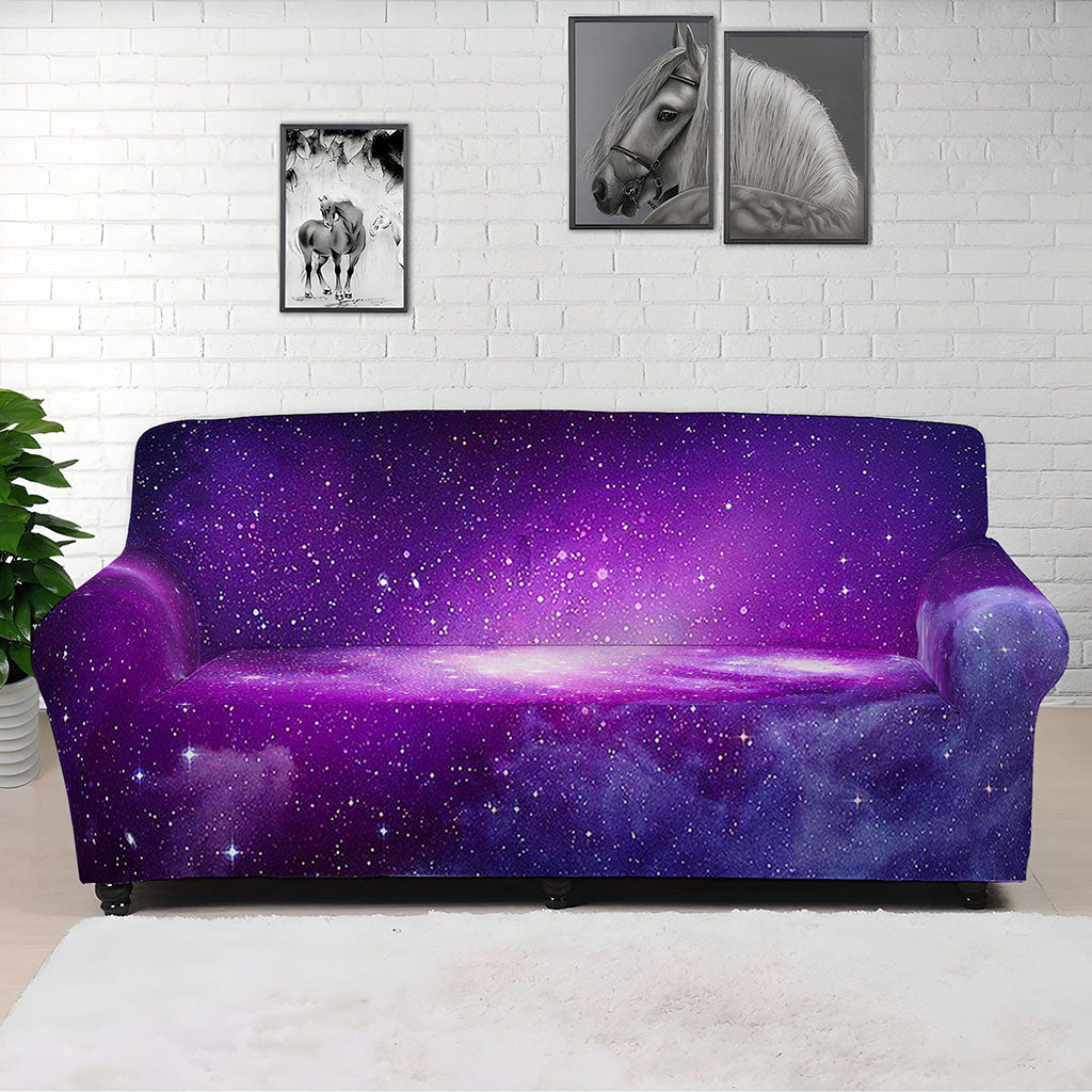 Purple Starfield Galaxy Space Print Sofa Cover