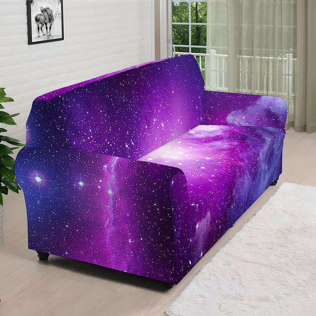 Purple Starfield Galaxy Space Print Sofa Cover
