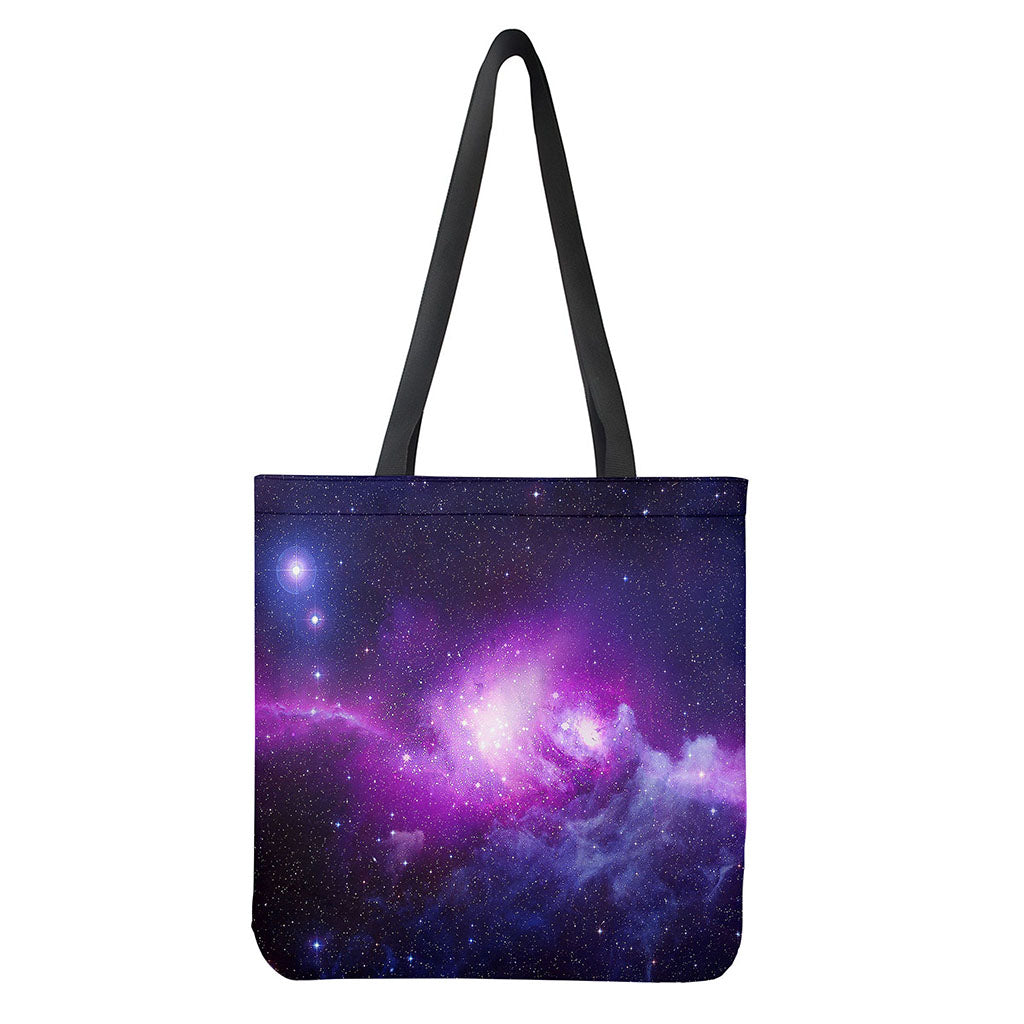 Purple Starfield Galaxy Space Print Tote Bag