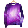 Purple Starfield Galaxy Space Print Women's Crewneck Sweatshirt GearFrost