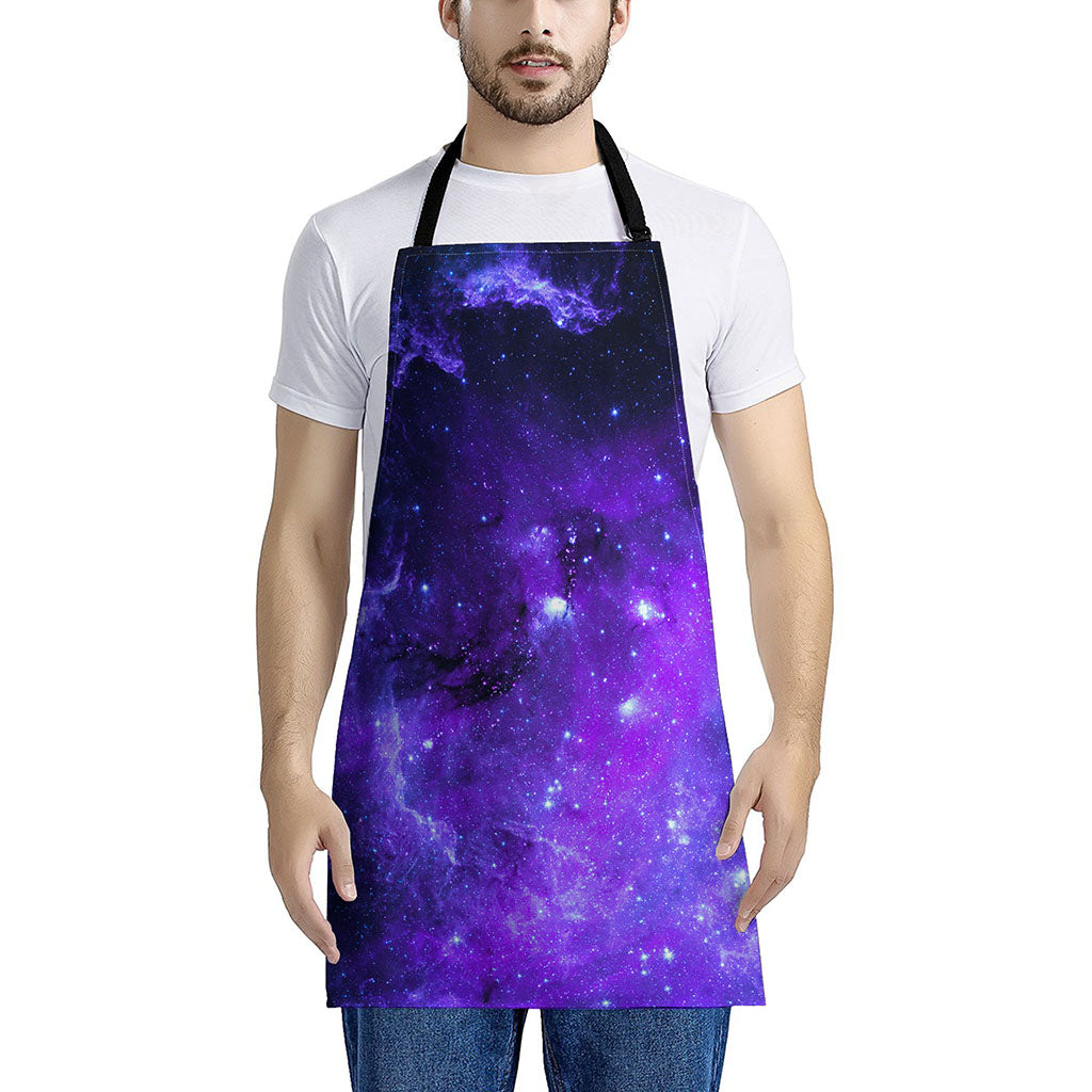 Purple Stars Nebula Galaxy Space Print Apron