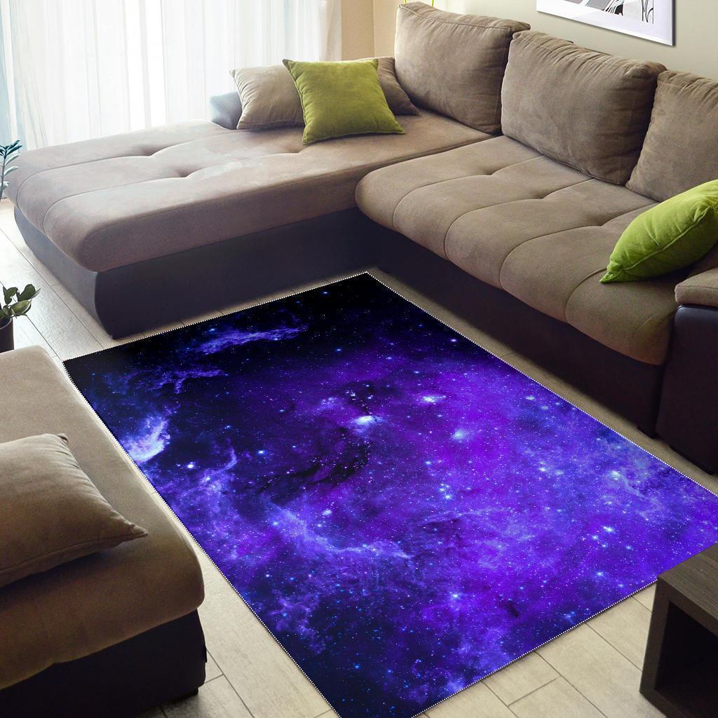 Purple Stars Nebula Galaxy Space Print Area Rug GearFrost