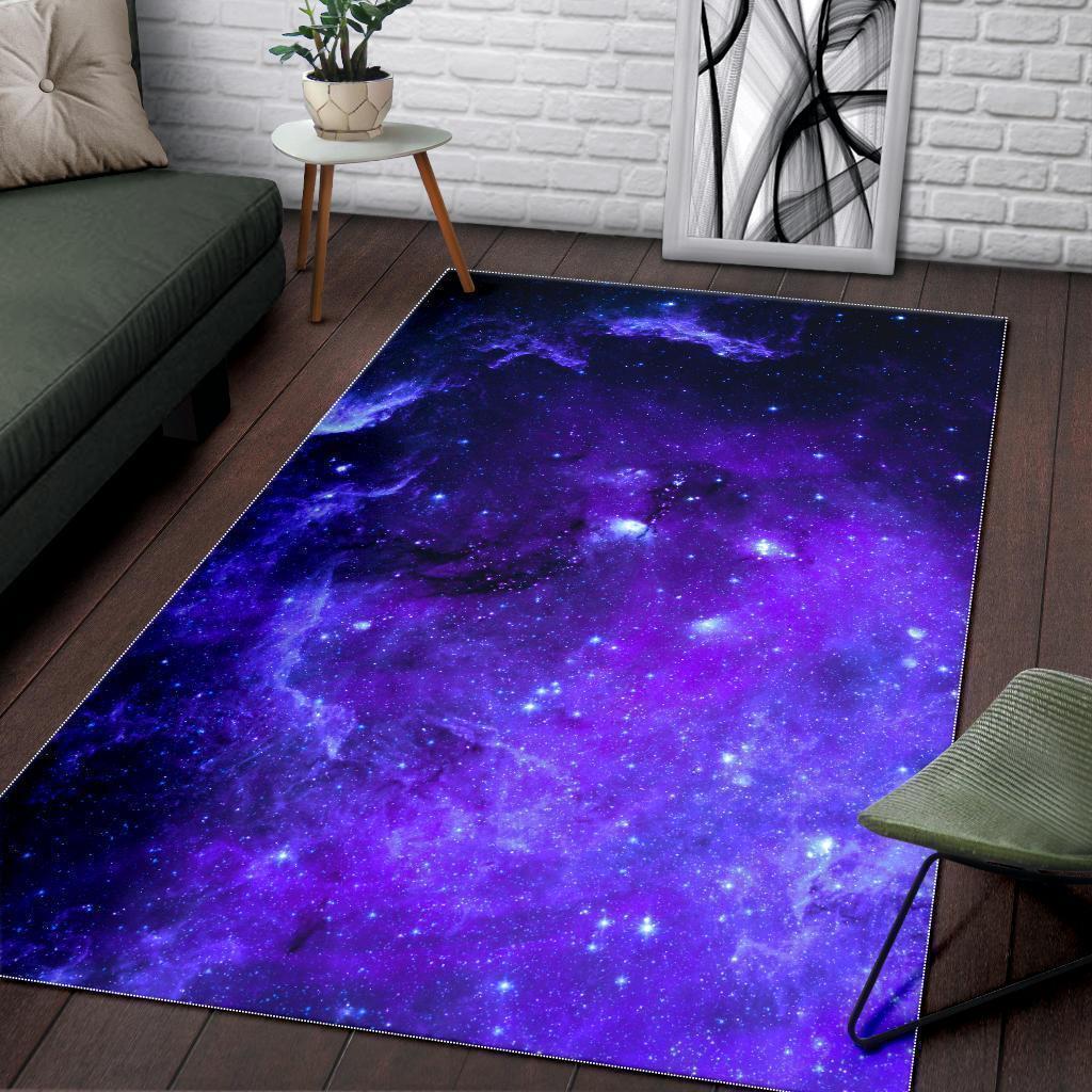 Purple Stars Nebula Galaxy Space Print Area Rug GearFrost