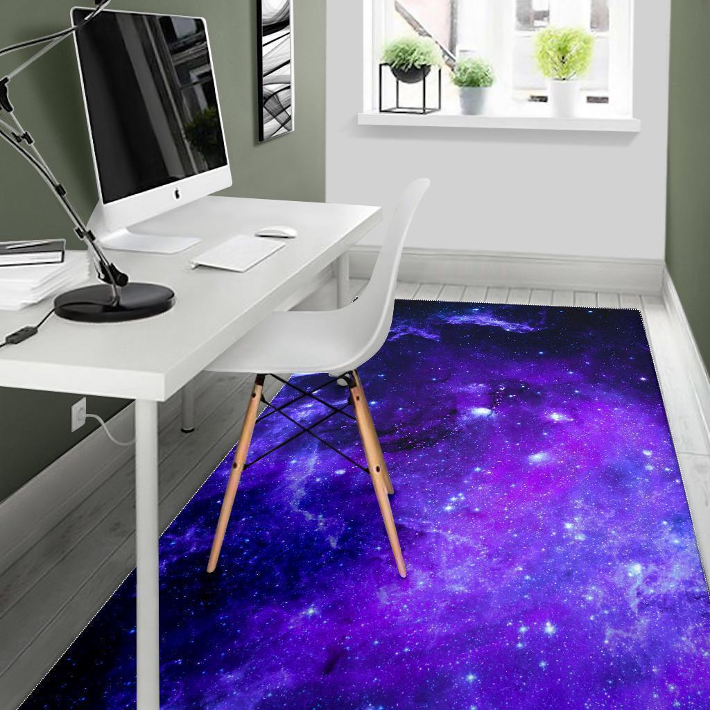 Purple Stars Nebula Galaxy Space Print Area Rug GearFrost