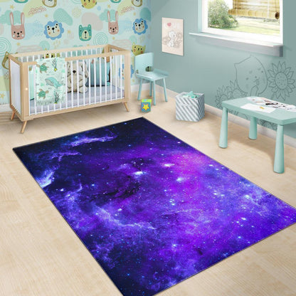 Purple Stars Nebula Galaxy Space Print Area Rug GearFrost