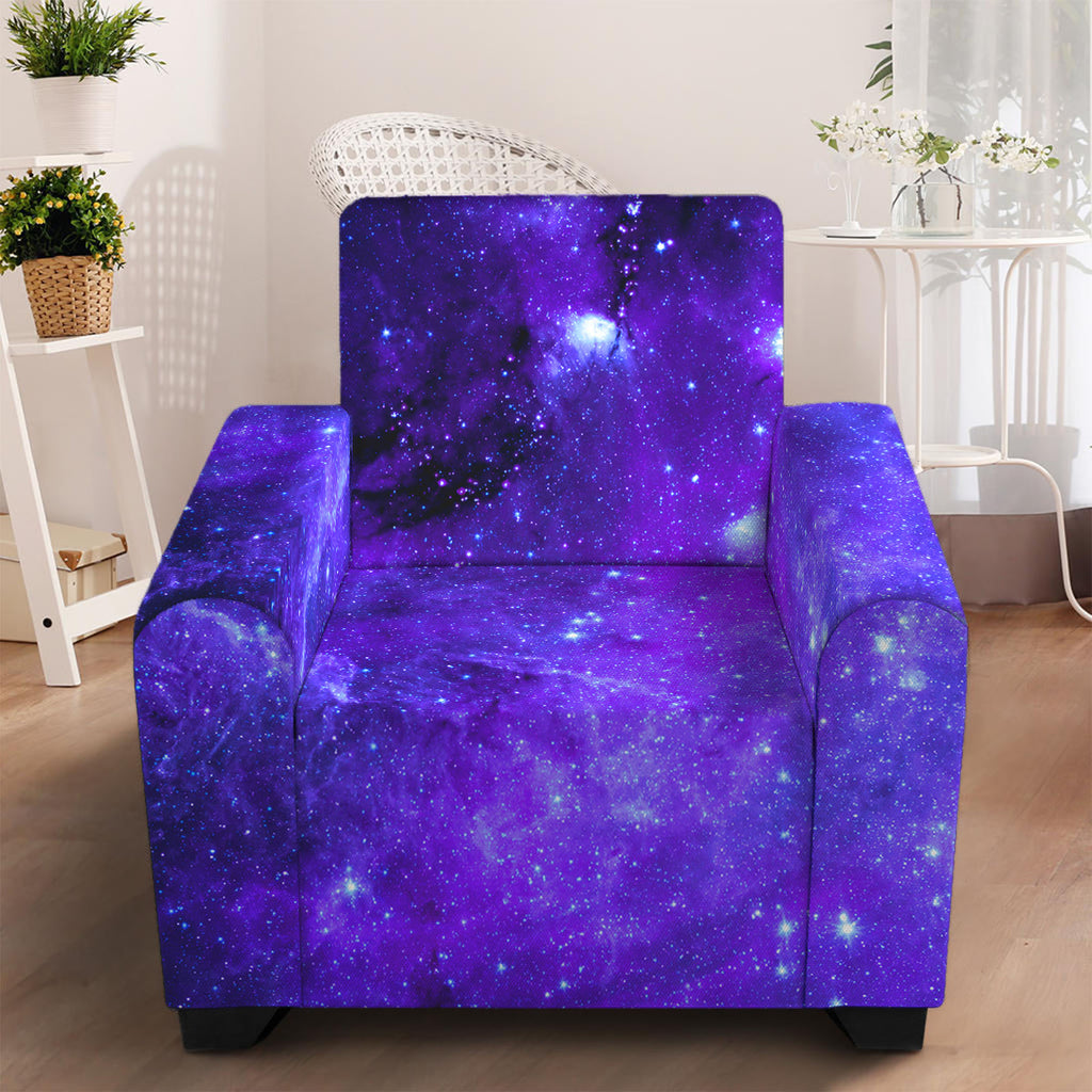 Purple Stars Nebula Galaxy Space Print Armchair Slipcover