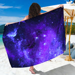Purple Stars Nebula Galaxy Space Print Beach Sarong Wrap
