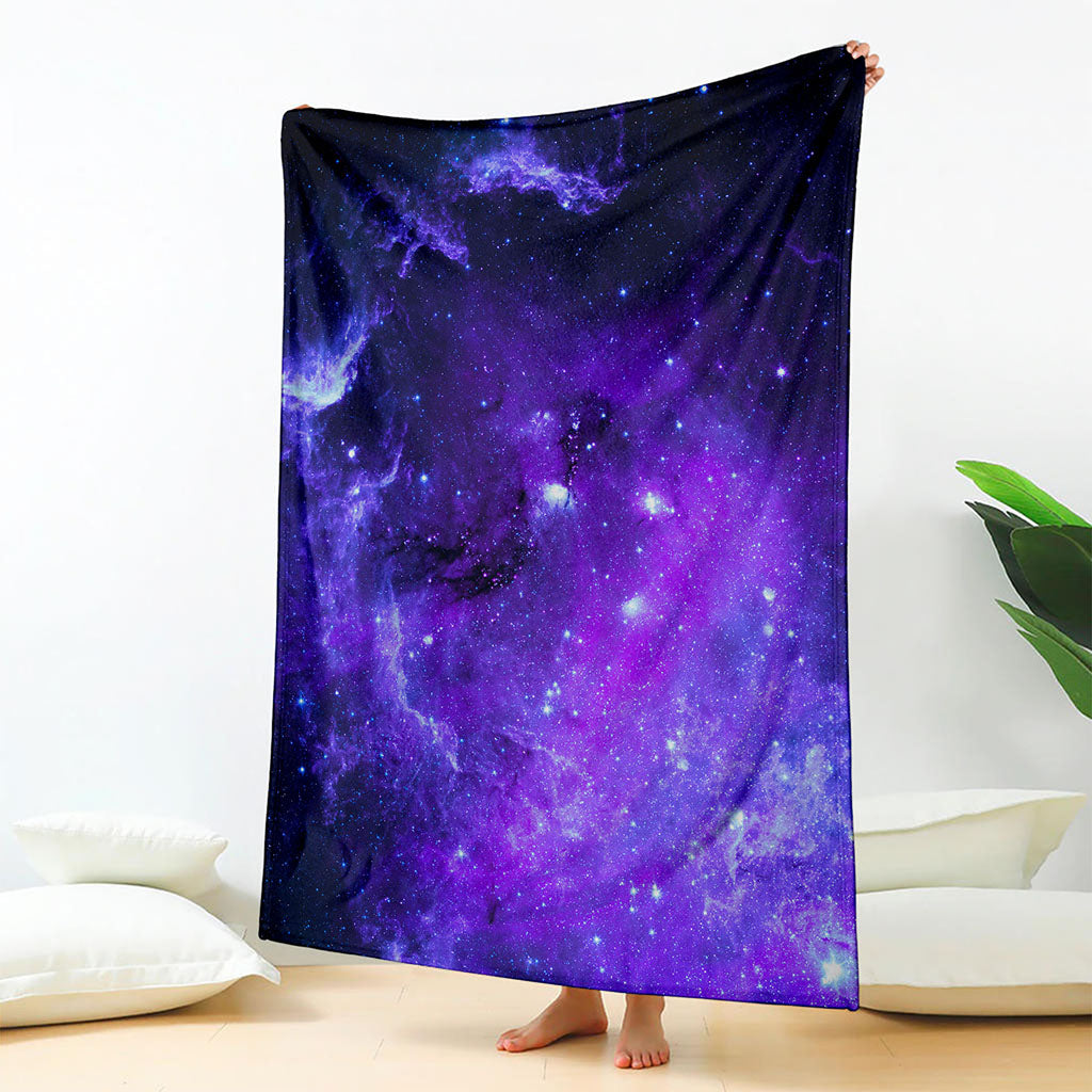 Purple Stars Nebula Galaxy Space Print Blanket
