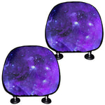 Purple Stars Nebula Galaxy Space Print Car Headrest Covers