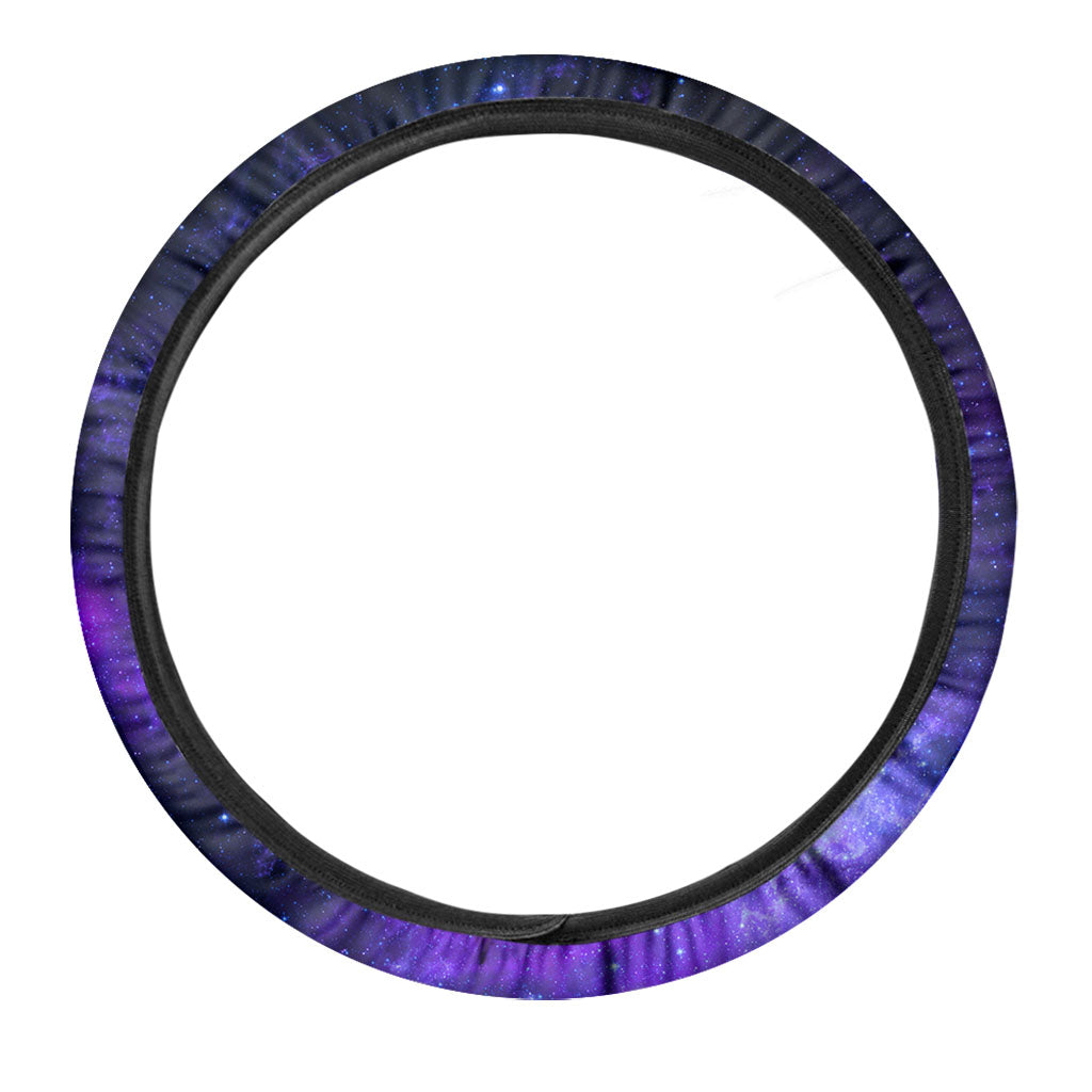 Purple Stars Nebula Galaxy Space Print Car Steering Wheel Cover