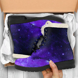 Purple Stars Nebula Galaxy Space Print Comfy Boots GearFrost