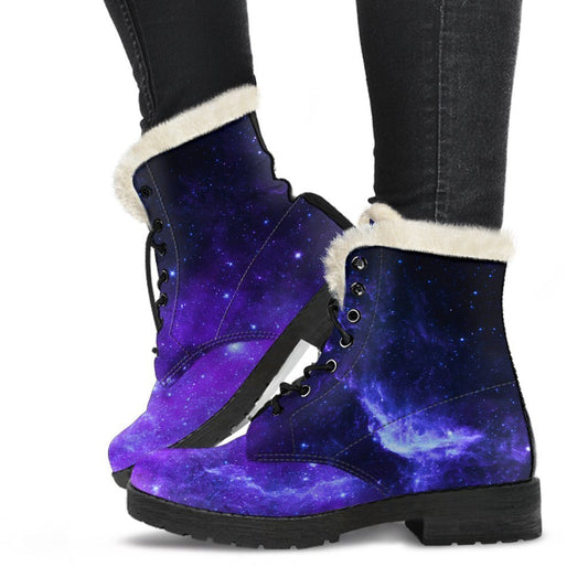 Purple Stars Nebula Galaxy Space Print Comfy Boots GearFrost
