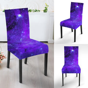 Purple Stars Nebula Galaxy Space Print Dining Chair Slipcover