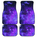 Purple Stars Nebula Galaxy Space Print Front and Back Car Floor Mats
