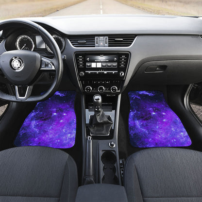 Purple Stars Nebula Galaxy Space Print Front and Back Car Floor Mats