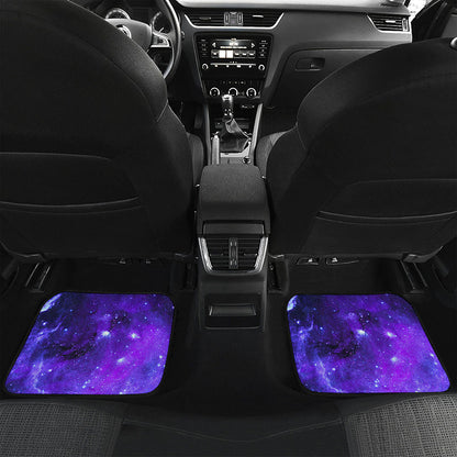 Purple Stars Nebula Galaxy Space Print Front and Back Car Floor Mats