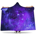 Purple Stars Nebula Galaxy Space Print Hooded Blanket