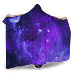 Purple Stars Nebula Galaxy Space Print Hooded Blanket